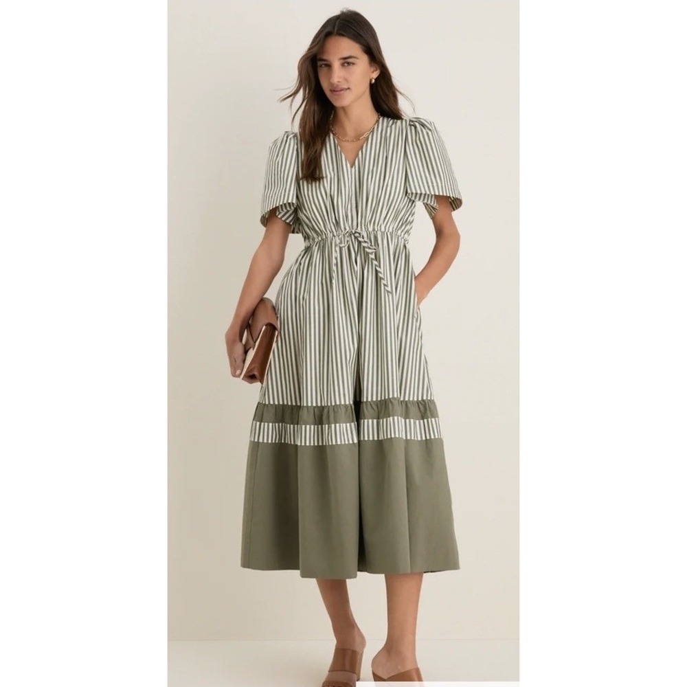 TUCKERNUCK Jardin Stripe Cotton Poplin Mitchell Dress MSRP $250 NWT SIZE LARGE